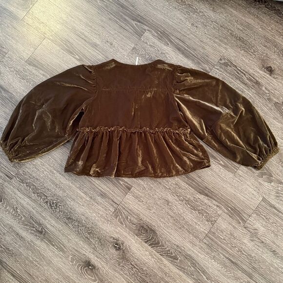 Free People Brunch Babe Velvet Blouse - Picture 7 of 7